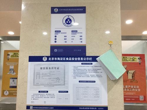 北大勺园食堂顺利取得北京市餐饮服务单位食品安全量化分级a级三星资